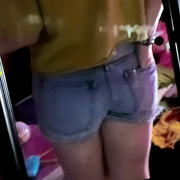 Billabong Jean Shorts frayed ends light blue Size 30 large womens - Picture 5 of 15